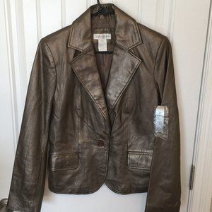 WORTHINGTON BRONZE LEATHER BLAZER-NEW WITH TAGS